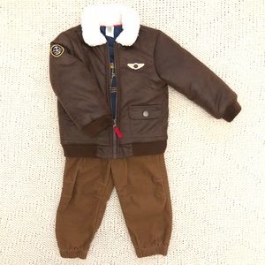 18M Little Me Baby Aviator Jacket Outfit Set
